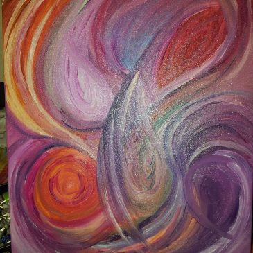 quadro astratto con vortice di colori
